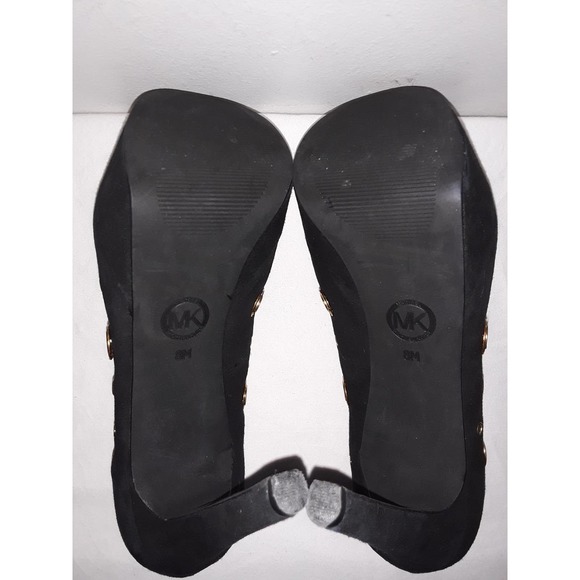 Michael Kors Sz. 8M DELILAH Black Suede Grommet Embellished Pumps - Picture 9 of 9